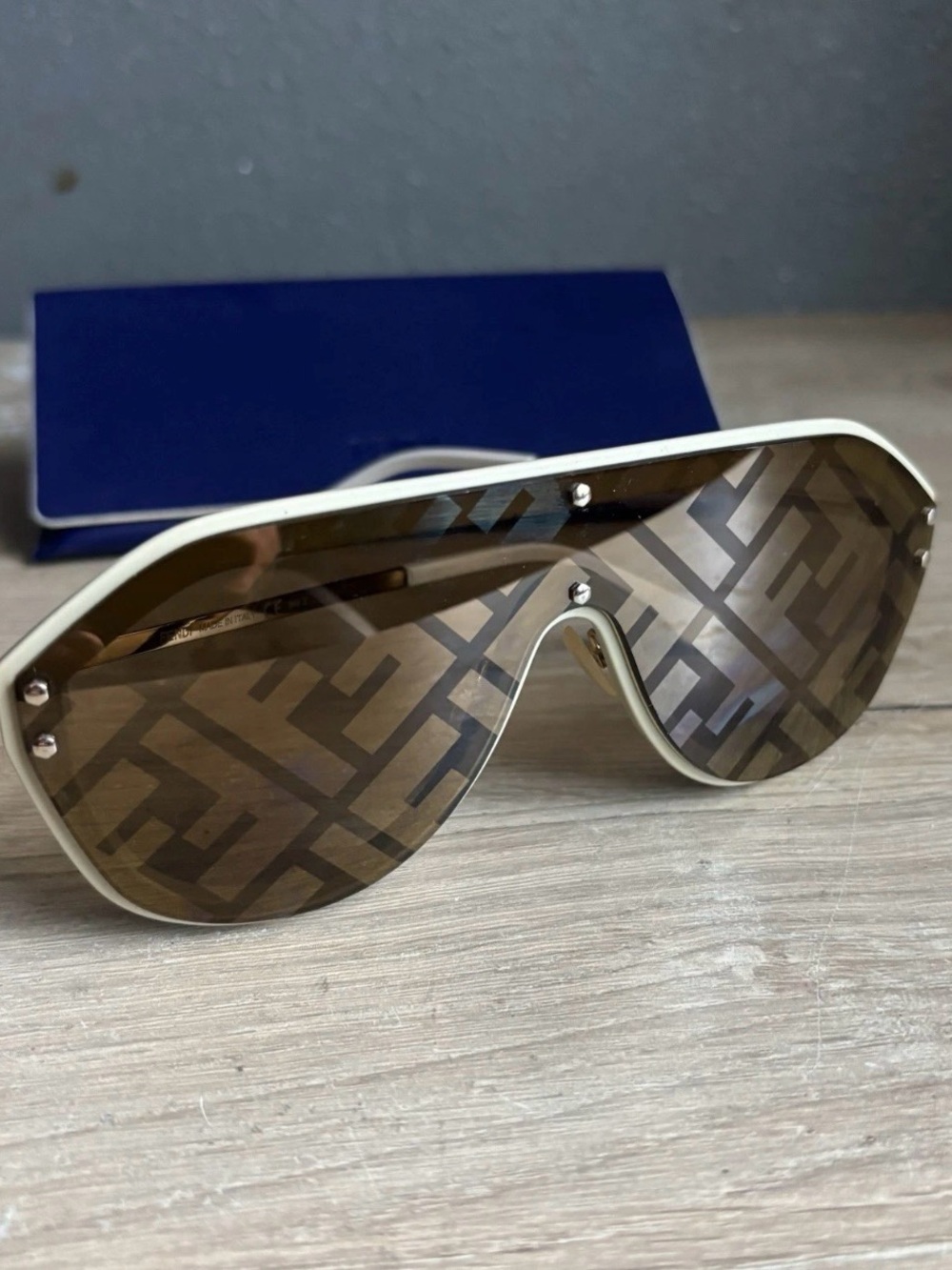 FENDI FF M0039/G/S 10A7Y 145 Brown Gold Logo Women's Sunglasses